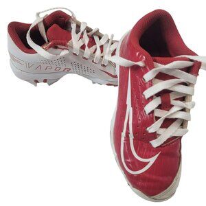 Nike Vapor Ultrafly Baseball Shoes, Kids 1.5Y, Red & White, Lace Up, GUC